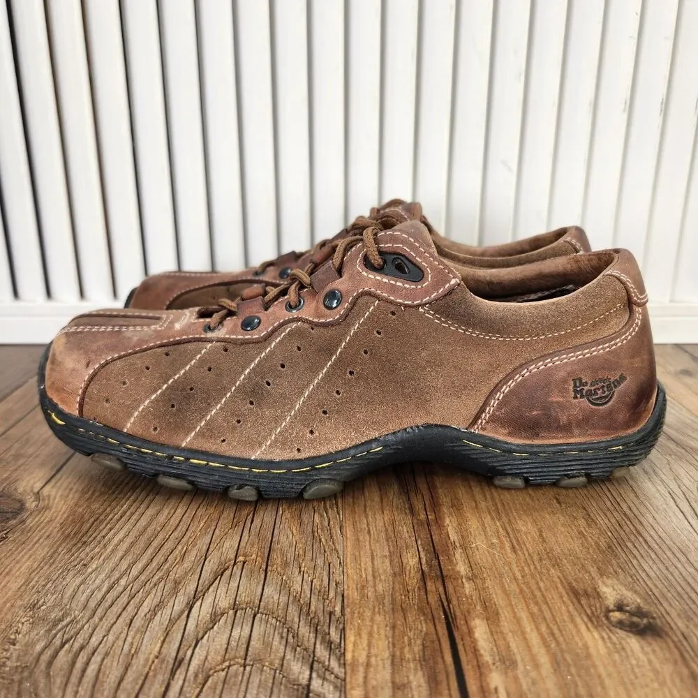 VTG Dr Martens Jim Lace Up Sneakers Mens Size 6 Brown Leather Suede Shoes 8A98